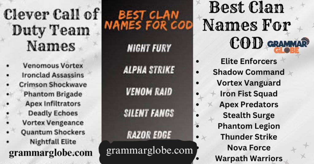 Most Popular COD Clan Names