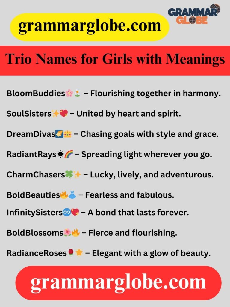 Trio Names for Girls with Meanings