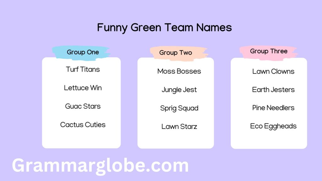 Funny Green Team Names